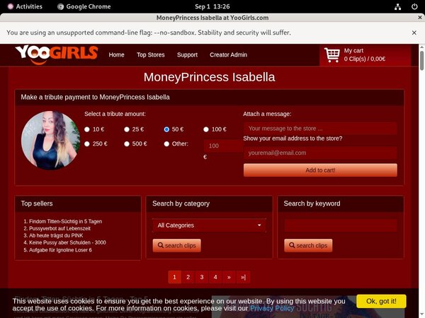All Moneyprincess Isabell