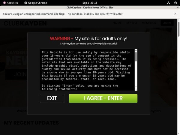 Club Kayden Discount Checkout