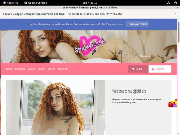 Shamelessxy Login Information