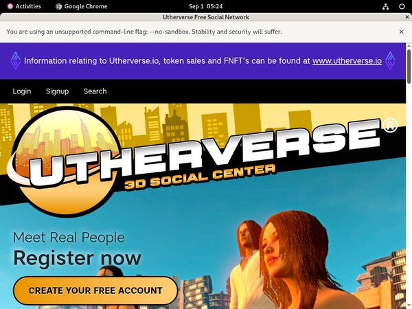 Utherverse Login Account