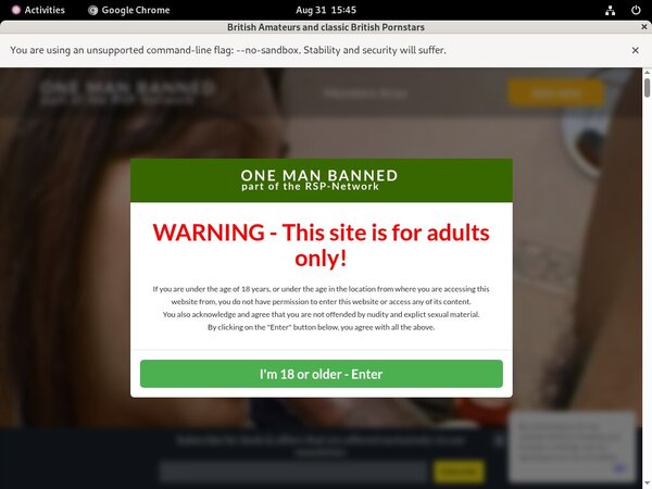Xxx One Man Banned